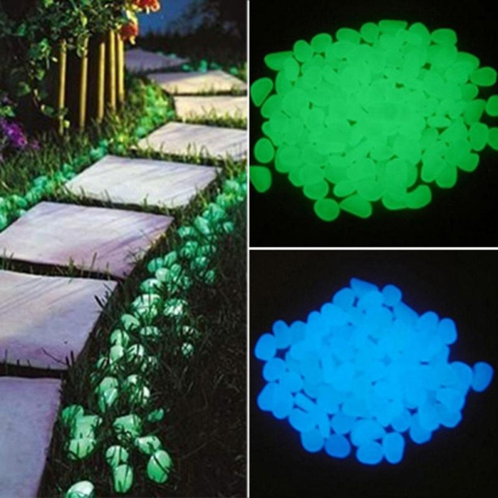 50Pcs Glow in the Dark Garden Pebbles Glow Stones