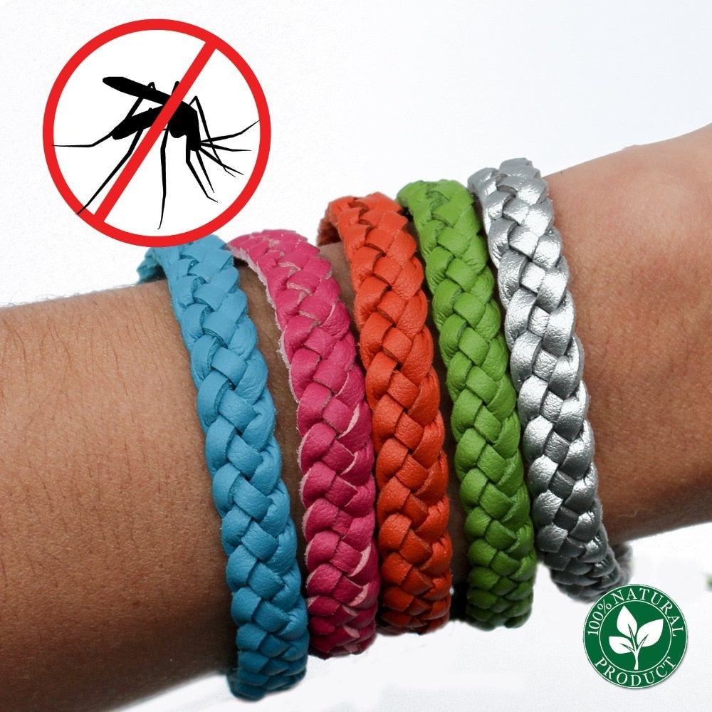 5Pcs/lot Mosquito Killer Leather Bracelet